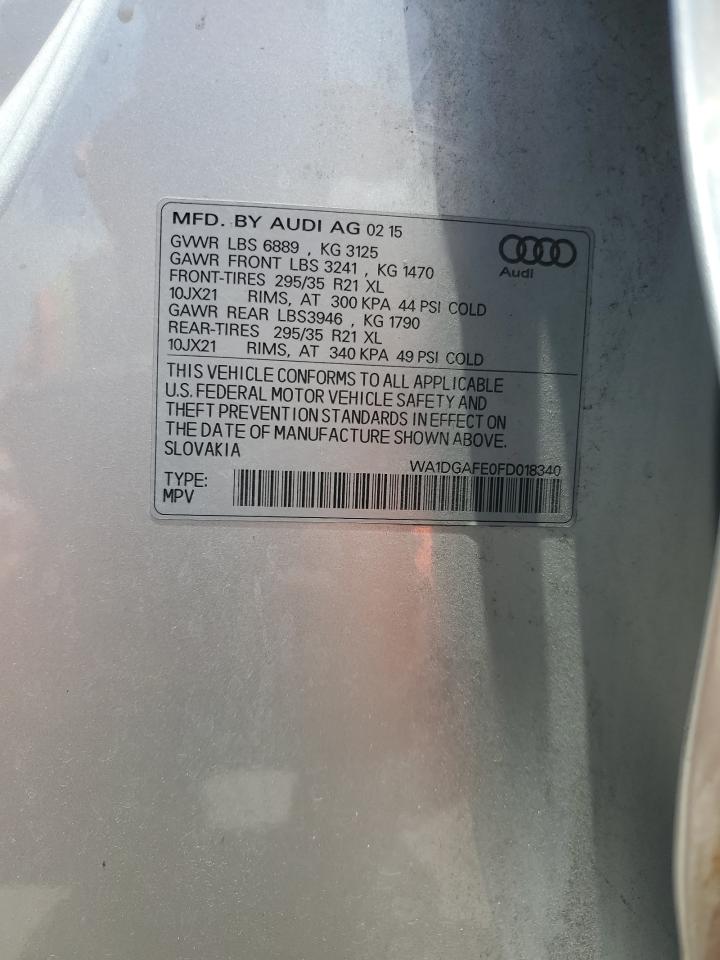 2015 Audi Q7 Prestige VIN: WA1DGAFE0FD018340 Lot: 65554785