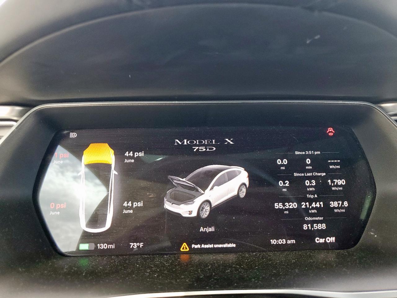2017 Tesla Model X VIN: 5YJXCAE22HF061675 Lot: 65476395