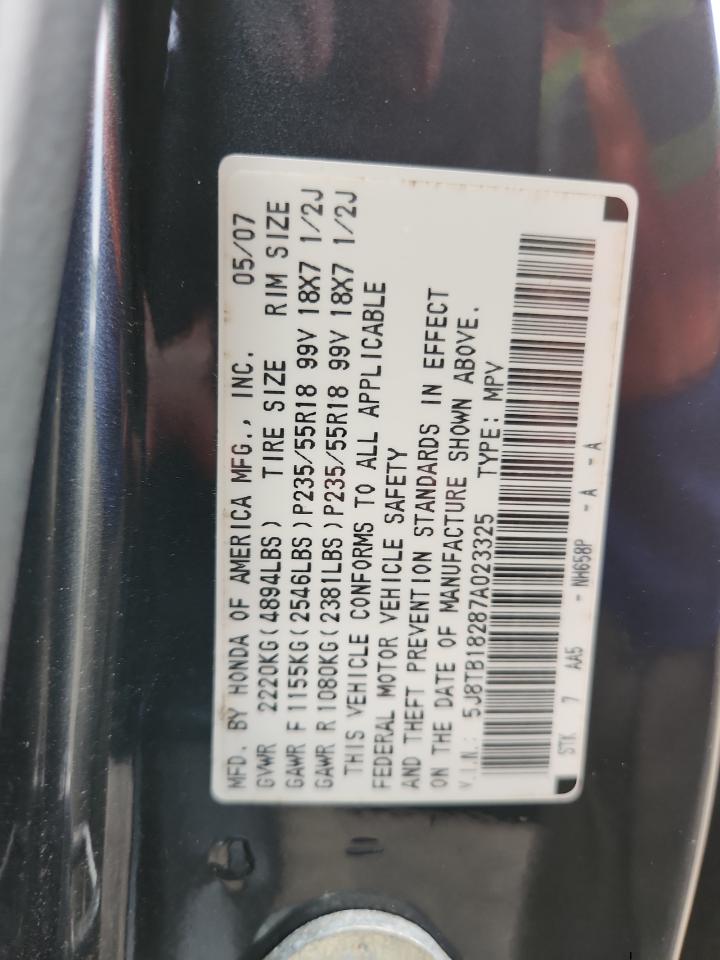 5j8tb18287a023325 5J8TB18287A023325 2007 Acura Rdx