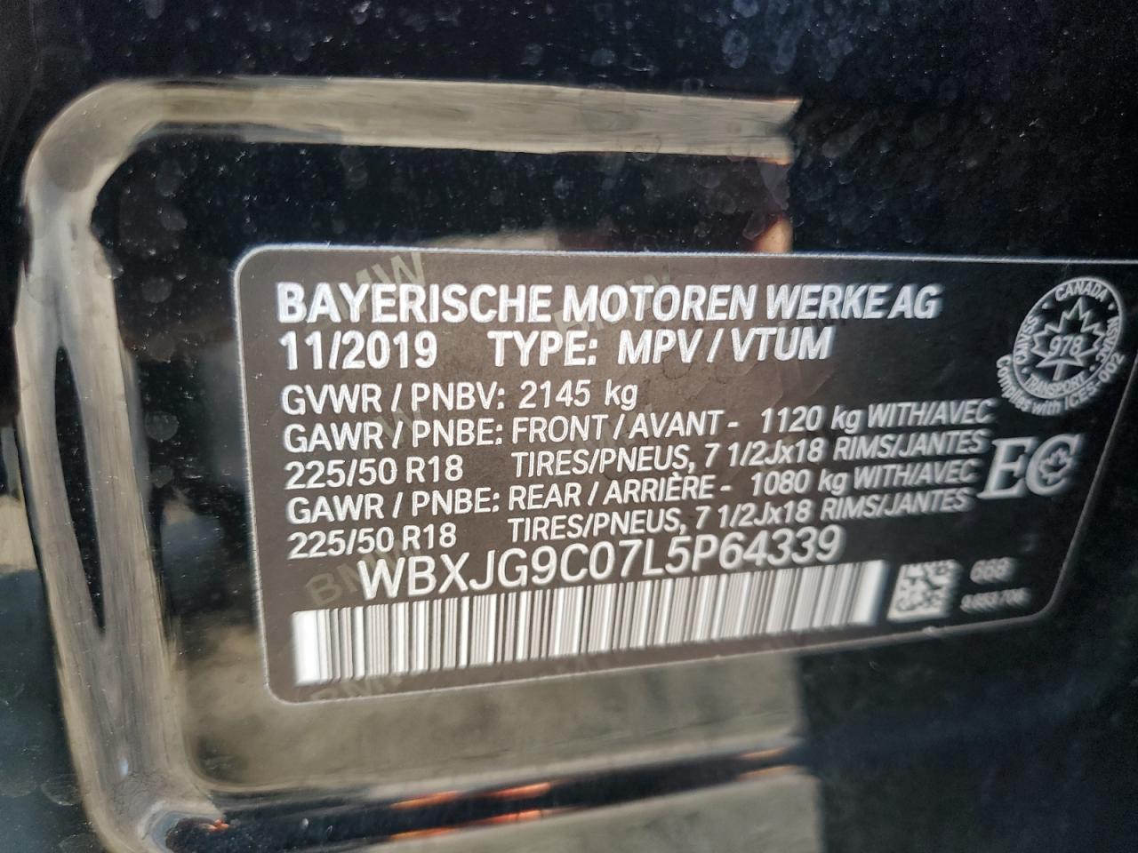 2020 BMW X1 xDrive28I VIN: WBXJG9C07L5P64339 Lot: 66624445