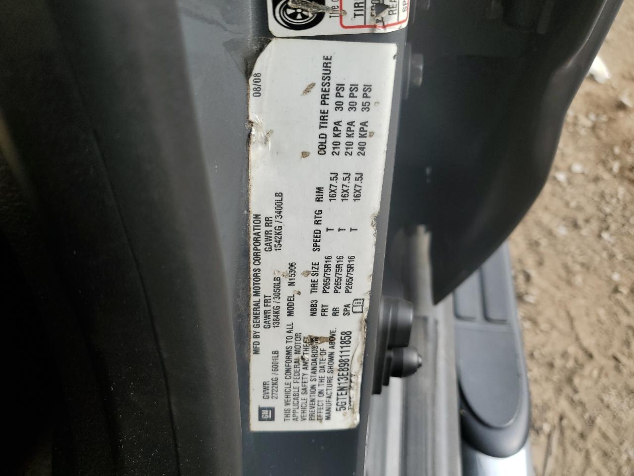5gten13e898111858 5GTEN13E898111858 2009 Hummer H3