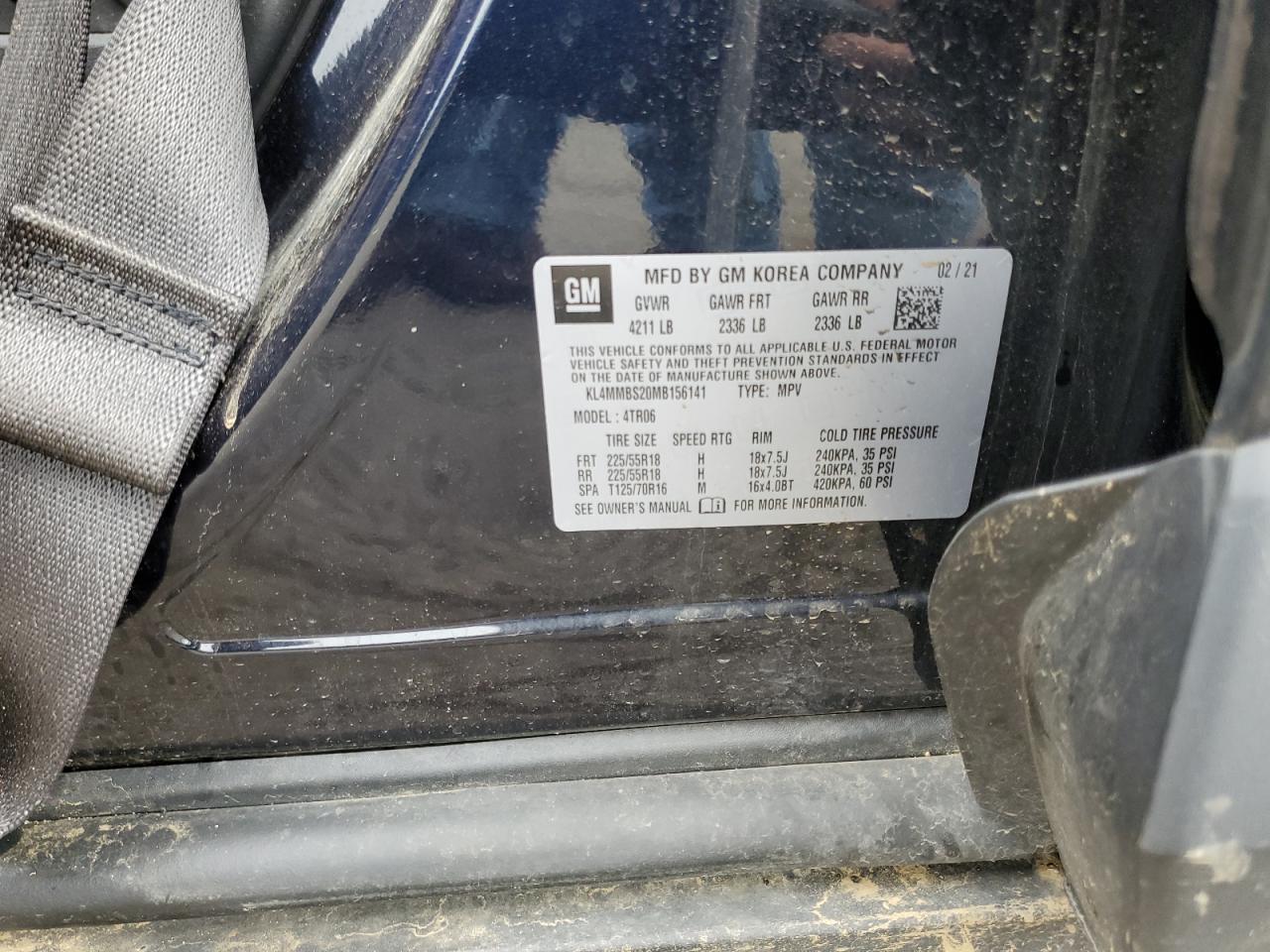 2021 Buick Encore Gx Preferred VIN: KL4MMBS20MB156141 Lot: 65076805