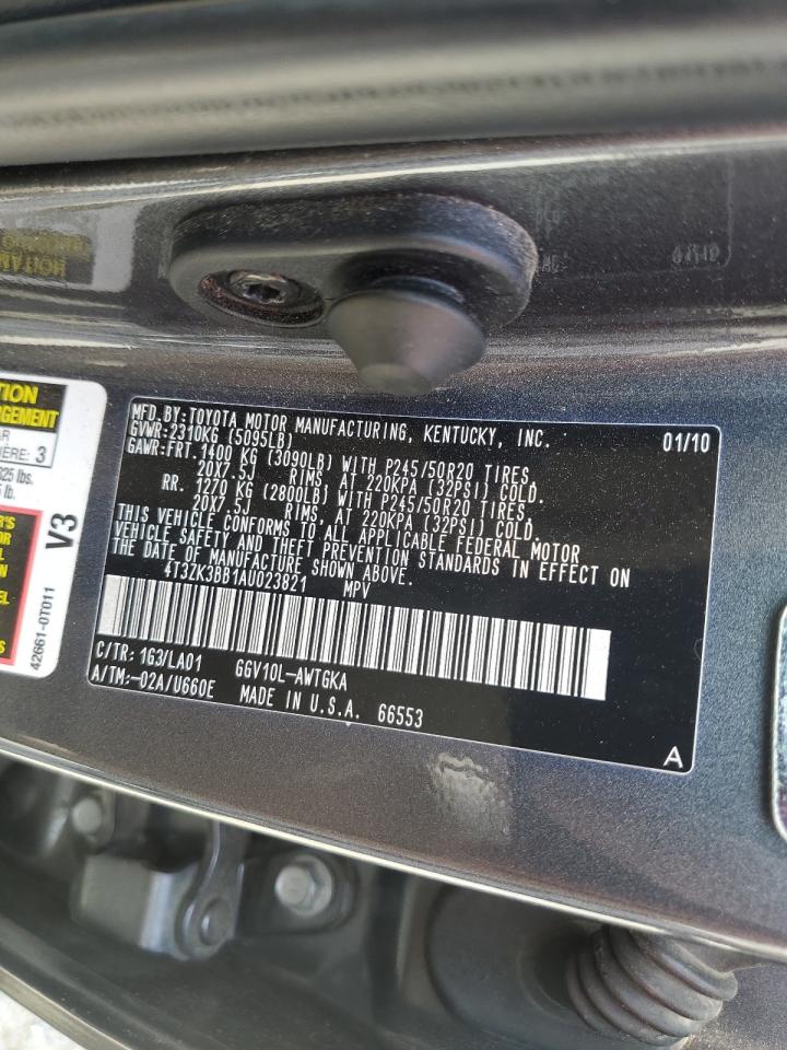 2010 Toyota Venza VIN: 4T3ZK3BB1AU023821 Lot: 65043125