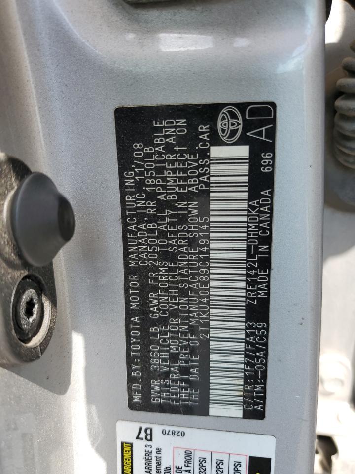 2009 Toyota Corolla Matrix VIN: 2T1KU40E89C149145 Lot: 63879795