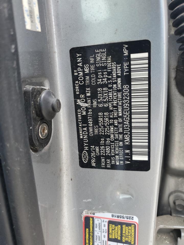 2014 Hyundai Tucson Gls VIN: KM8JU3AG5EU932308 Lot: 60677735
