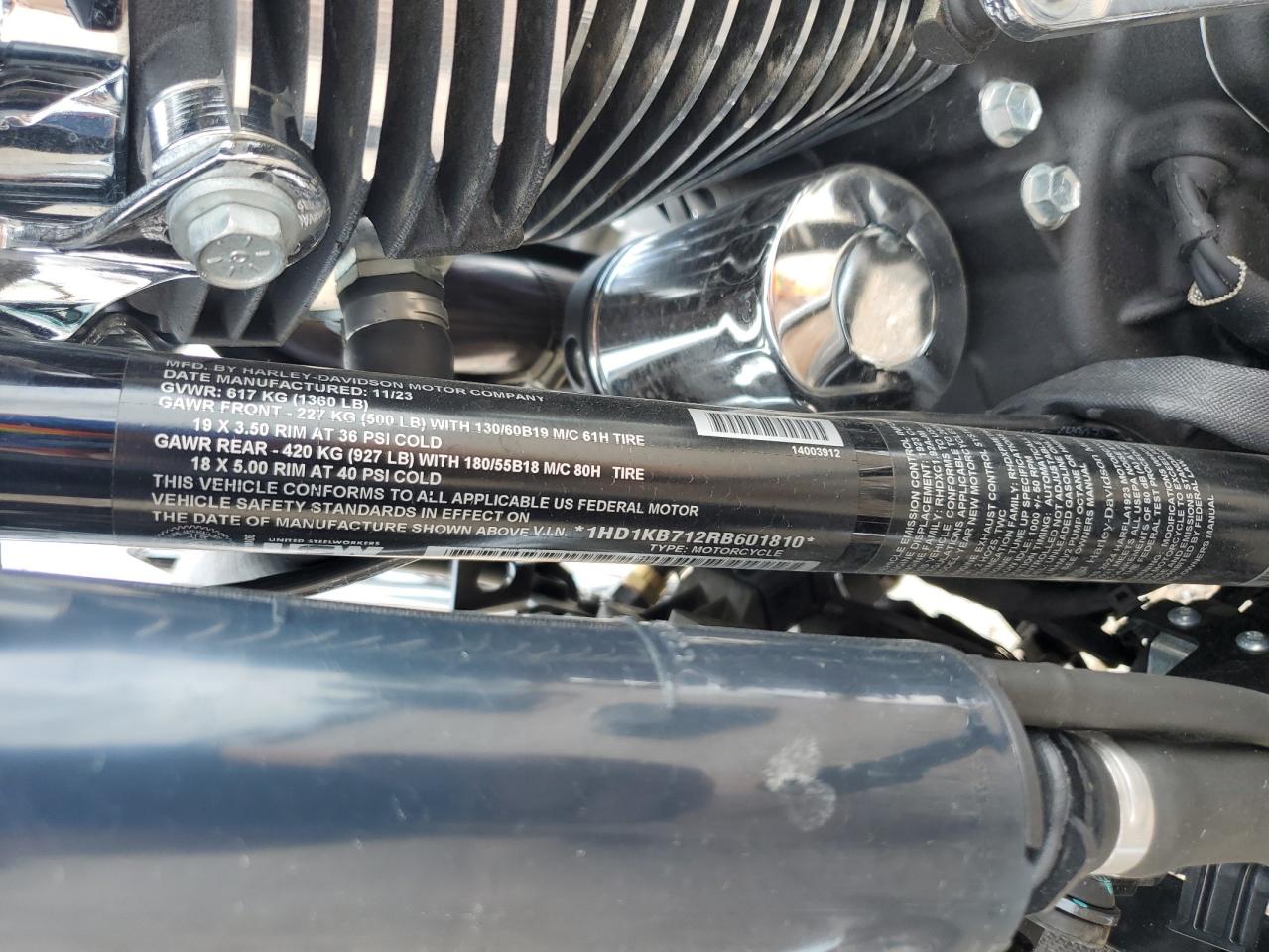 2024 Harley-Davidson Flhx VIN: 1HD1KB712RB601810 Lot: 65282995