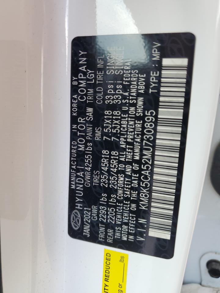 2021 Hyundai Kona Ultimate VIN: KM8K5CA52MU730895 Lot: 64272485