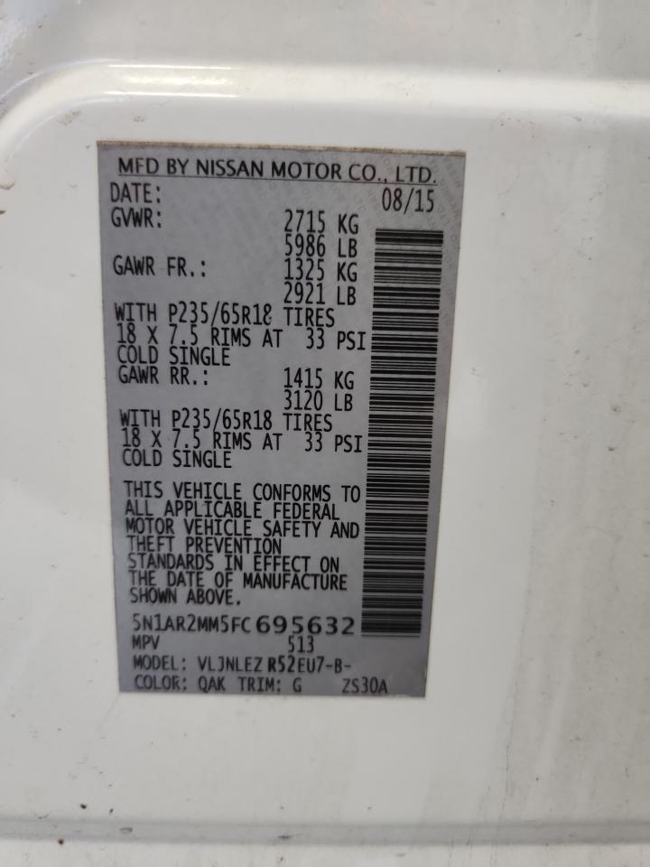 5N1AR2MM5FC695632 2015 Nissan Pathfinder S