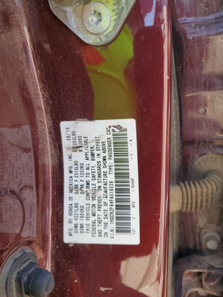 2015 Honda Accord Exl VIN: 1HGCR2F84FA016539 Lot: 65611325