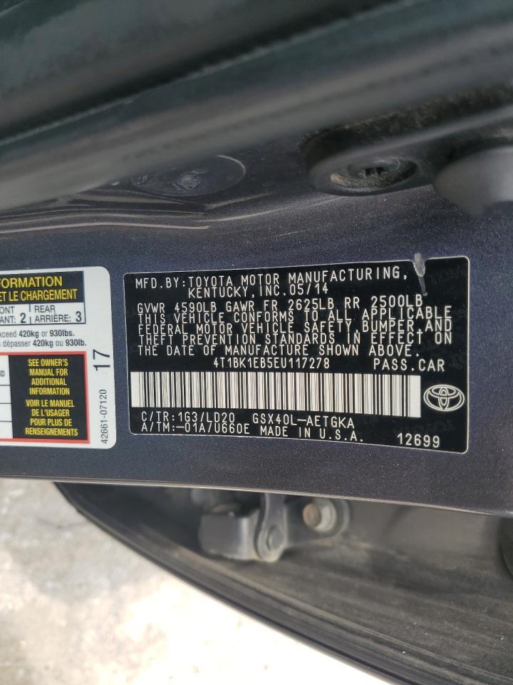 2014 Toyota Avalon Base VIN: 4T1BK1EB5EU117278 Lot: 66431465