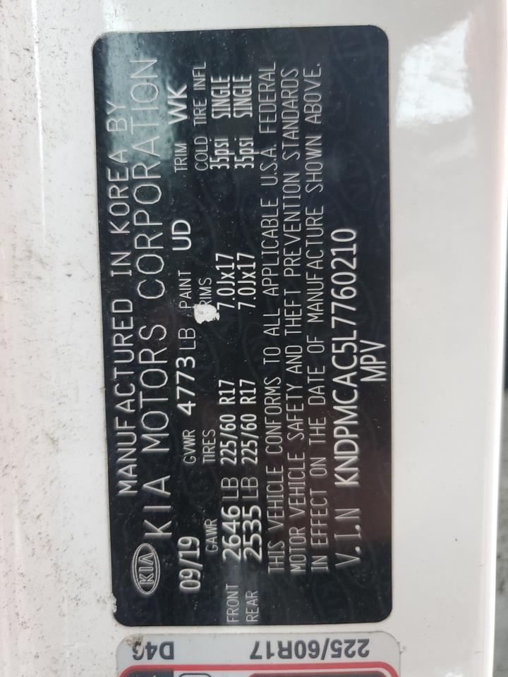 2020 Kia Sportage Lx VIN: KNDPMCAC5L7760210 Lot: 63647885