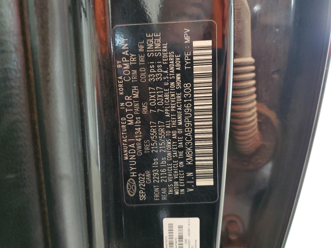 2023 Hyundai Kona Sel VIN: KM8K3CAB9PU961308 Lot: 66384245