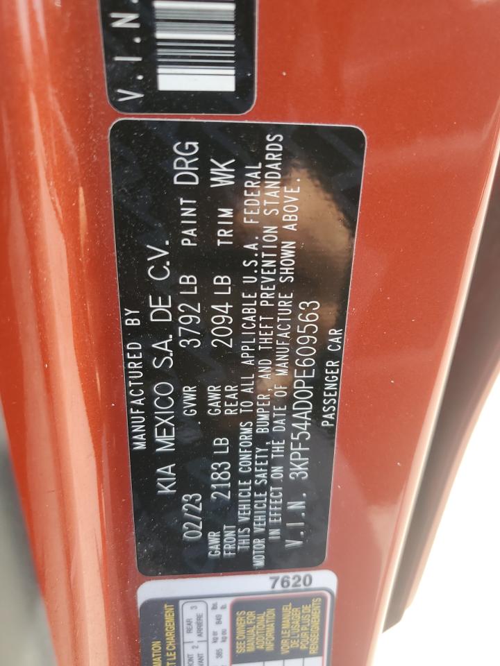 2023 Kia Forte Gt Line VIN: 3KPF54AD0PE609563 Lot: 66521135