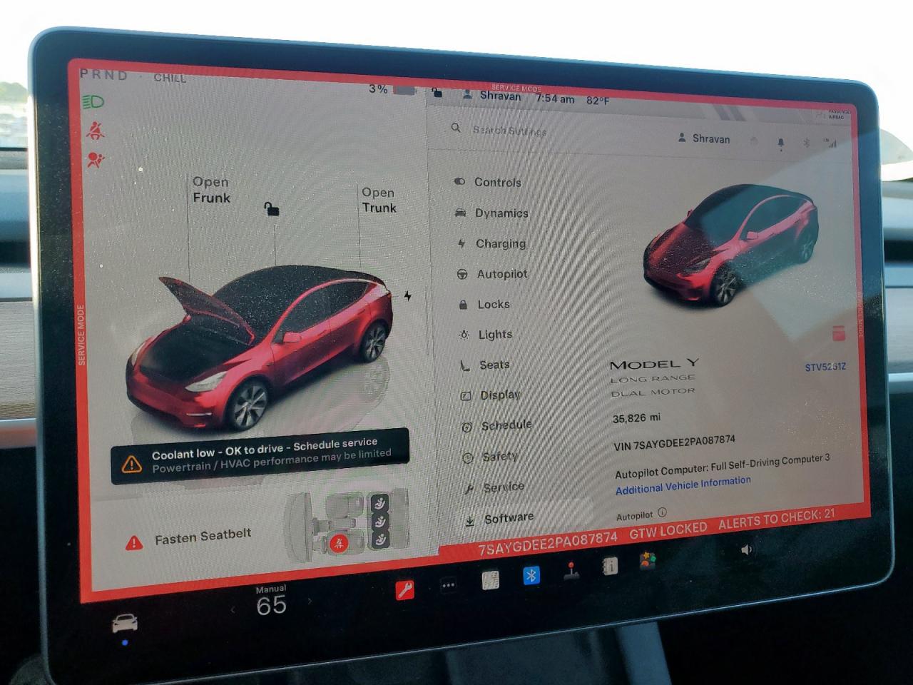 2023 Tesla Model Y VIN: 7SAYGDEE2PA087874 Lot: 66696225