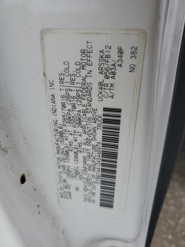 2004 Toyota Tundra Access Cab Sr5 VIN: 5TBBT44124S446978 Lot: 63937625
