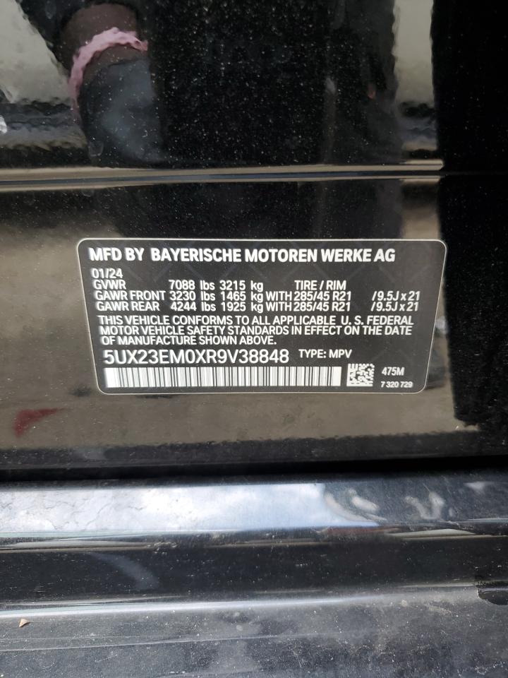 2024 BMW X7 xDrive40I VIN: 5UX23EM0XR9V38848 Lot: 63218735
