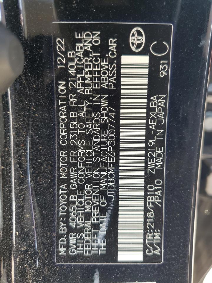 2023 Toyota Corolla Le VIN: JTDBCMFE6P3007747 Lot: 65759285