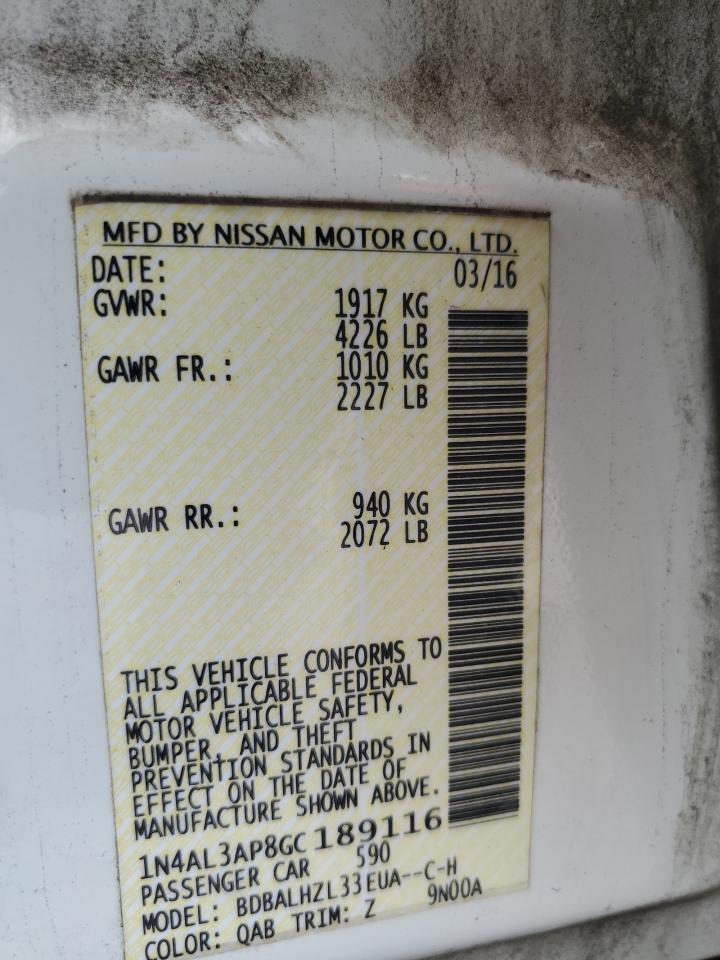 1n4al3ap8gc189116 1N4AL3AP8GC189116 2016 Nissan Altima 2.5