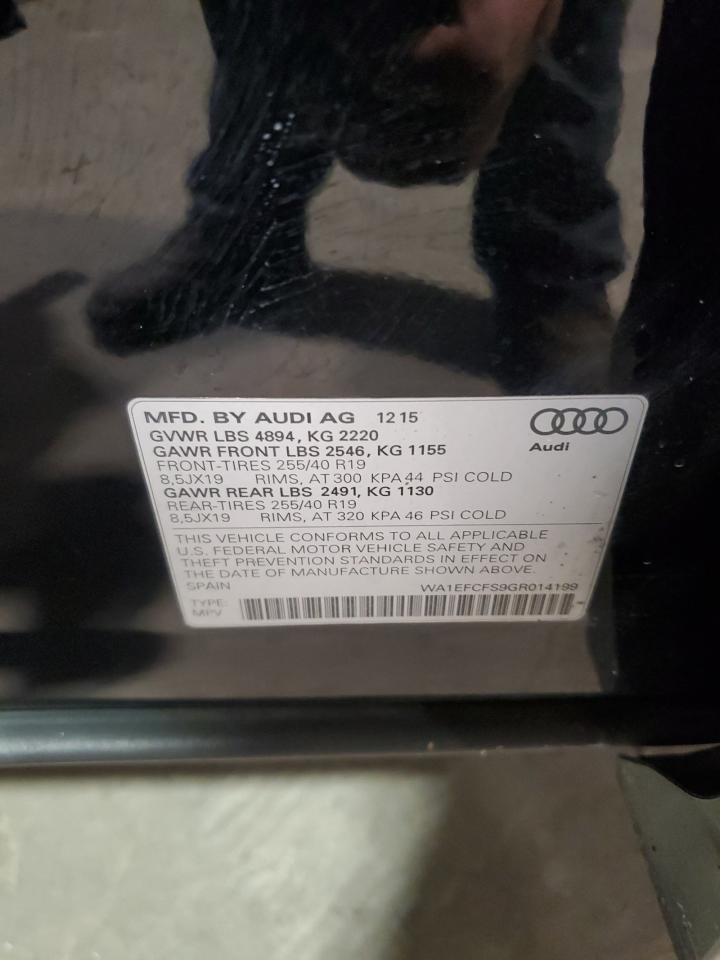 2016 Audi Q3 Premium Plus VIN: WA1EFCFS9GR014199 Lot: 64193575