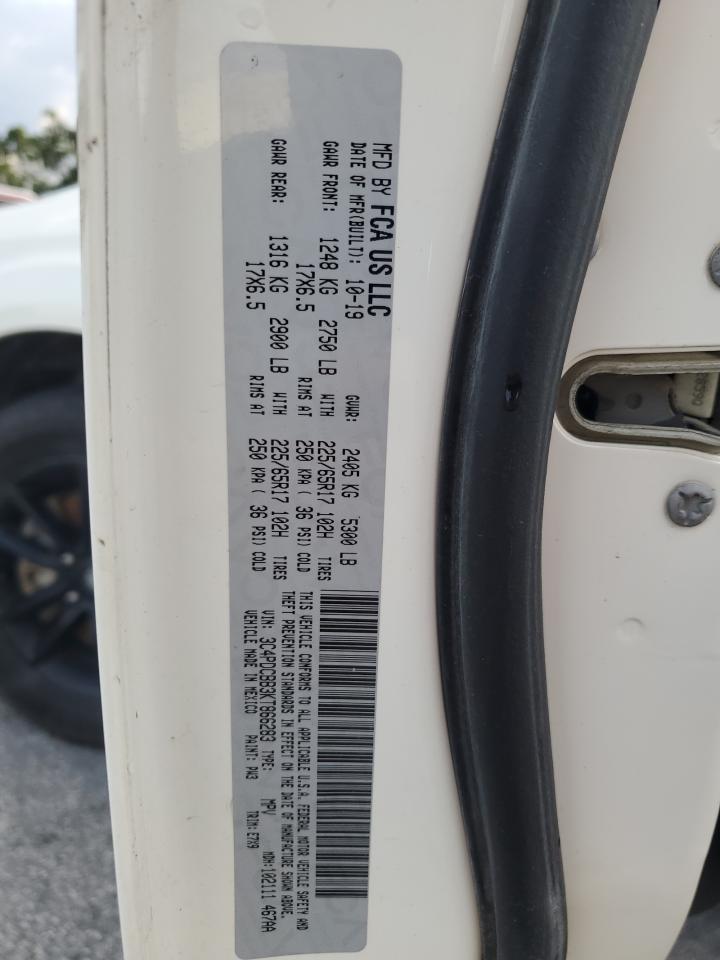 2019 Dodge Journey Se VIN: 3C4PDCBB3KT866283 Lot: 63097815