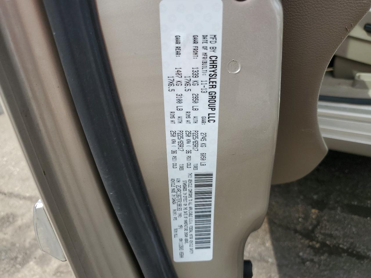2014 Chrysler Town & Country Touring VIN: 2C4RC1BG7ER198183 Lot: 63850805