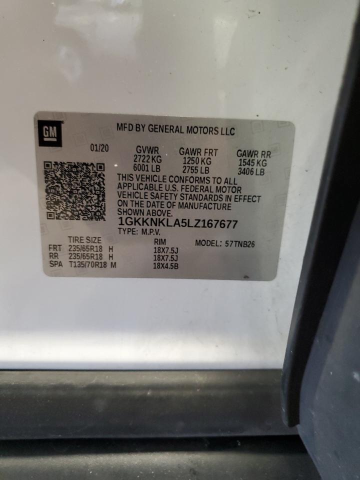 2020 GMC Acadia Sle VIN: 1GKKNKLA5LZ167677 Lot: 63330815