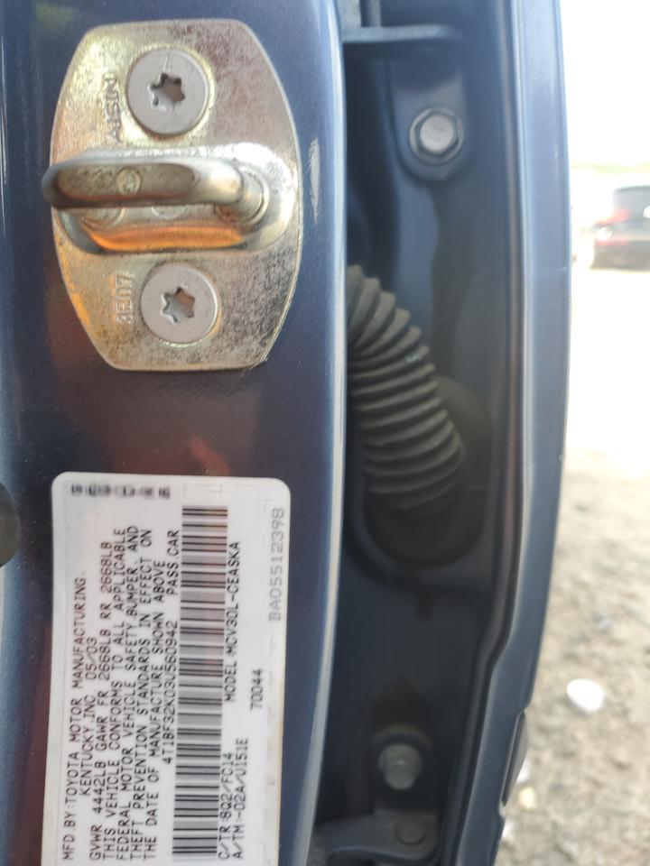 2003 Toyota Camry Le VIN: 4T1BF32K03U560942 Lot: 65364095
