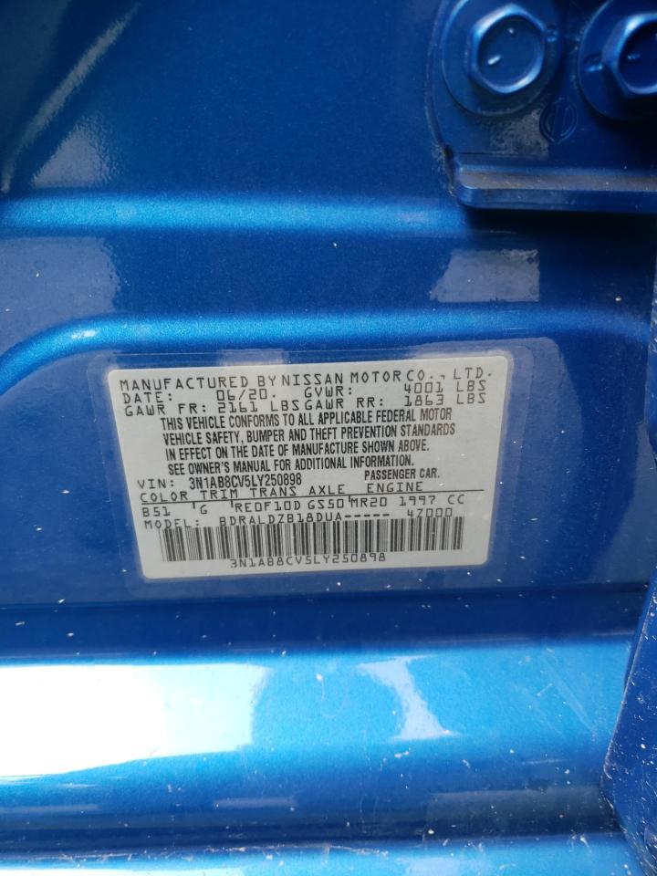 2020 Nissan Sentra Sv VIN: 3N1AB8CV5LY250898 Lot: 64951385