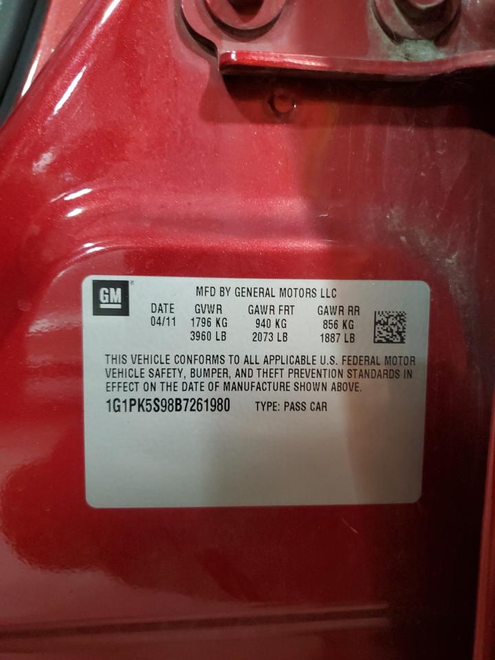 2011 Chevrolet Cruze Eco VIN: 1G1PK5S98B7261980 Lot: 64547275