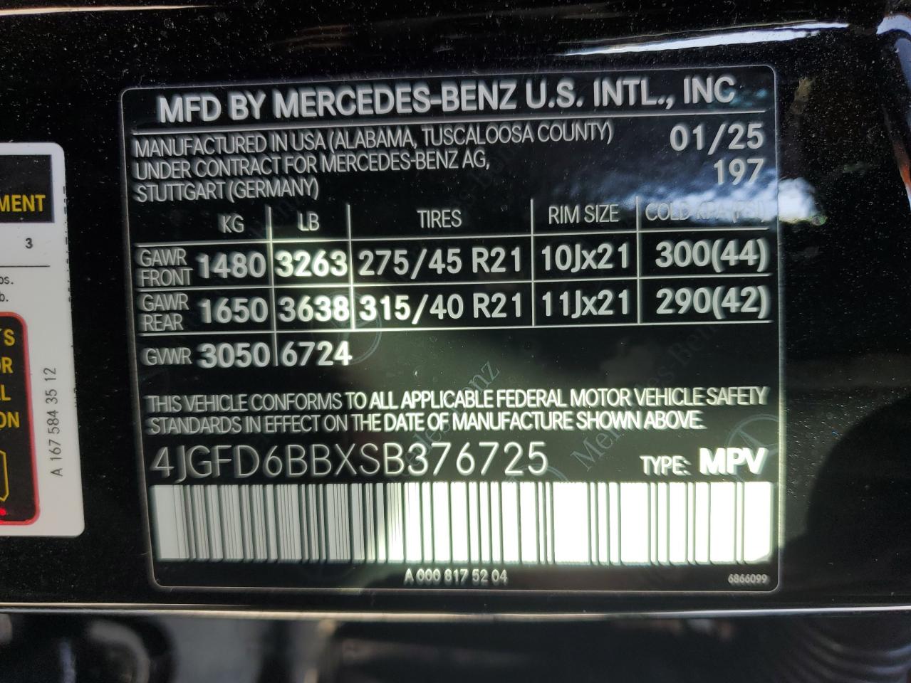 2025 Mercedes-Benz Gle Coupe Amg 53 4Matic VIN: 4JGFD6BBXSB376725 Lot: 62985425