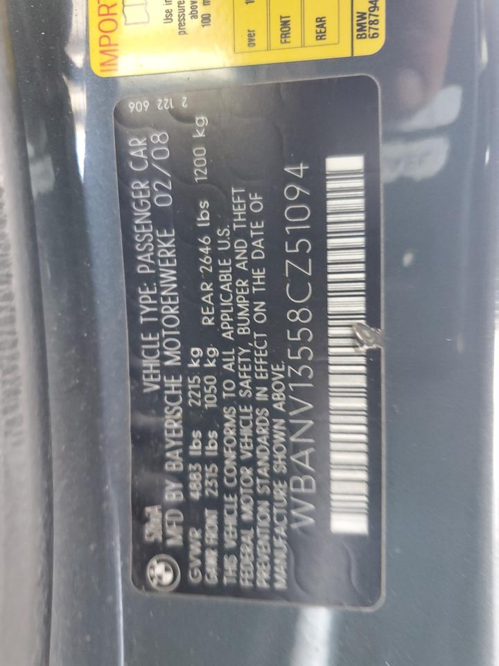 2008 BMW 528 Xi VIN: WBANV13558CZ51094 Lot: 65482395