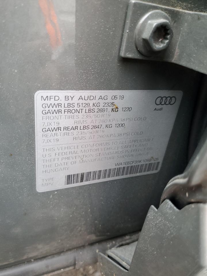 2019 Audi Q3 Premium Plus S-Line VIN: WA1EECF39K1068105 Lot: 62378405