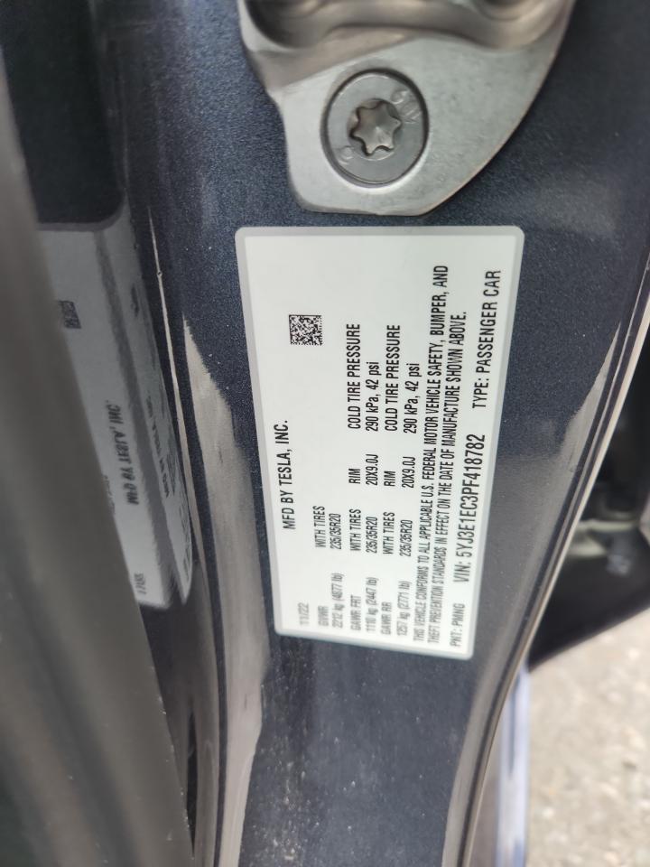 2023 Tesla Model 3 VIN: 5YJ3E1EC3PF418782 Lot: 65267195