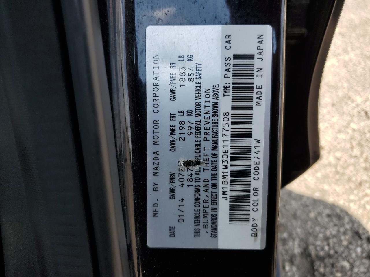 2014 Mazda 3 Grand Touring VIN: JM1BM1W30E1177508 Lot: 64736835