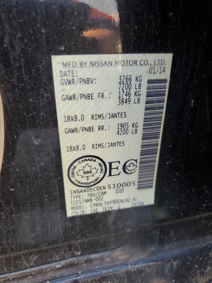 2014 Nissan Titan S VIN: 1N6AA0EC0EN510005 Lot: 65198415