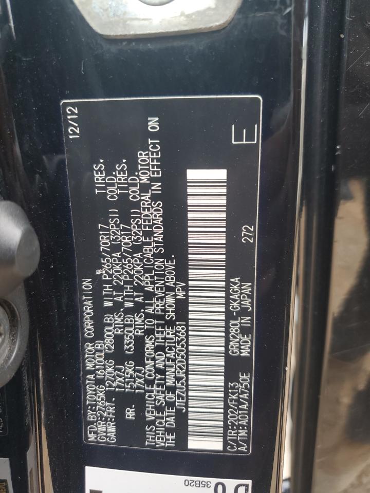 2013 Toyota 4Runner Sr5 VIN: JTEZU5JR2D5053681 Lot: 64842835