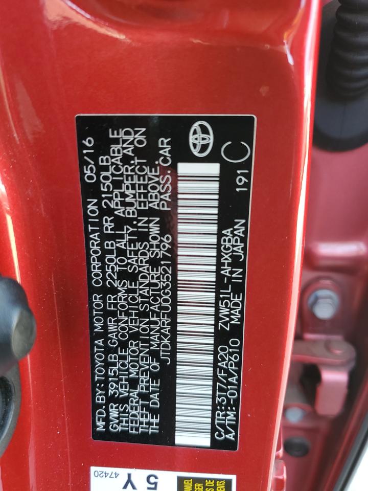2016 Toyota Prius VIN: JTDKARFU0G3521796 Lot: 64587205