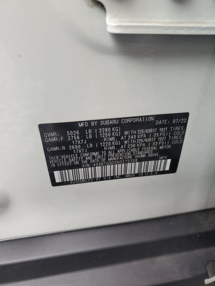 2022 Subaru Outback Wilderness VIN: 4S4BTGSD5N3275308 Lot: 64873975