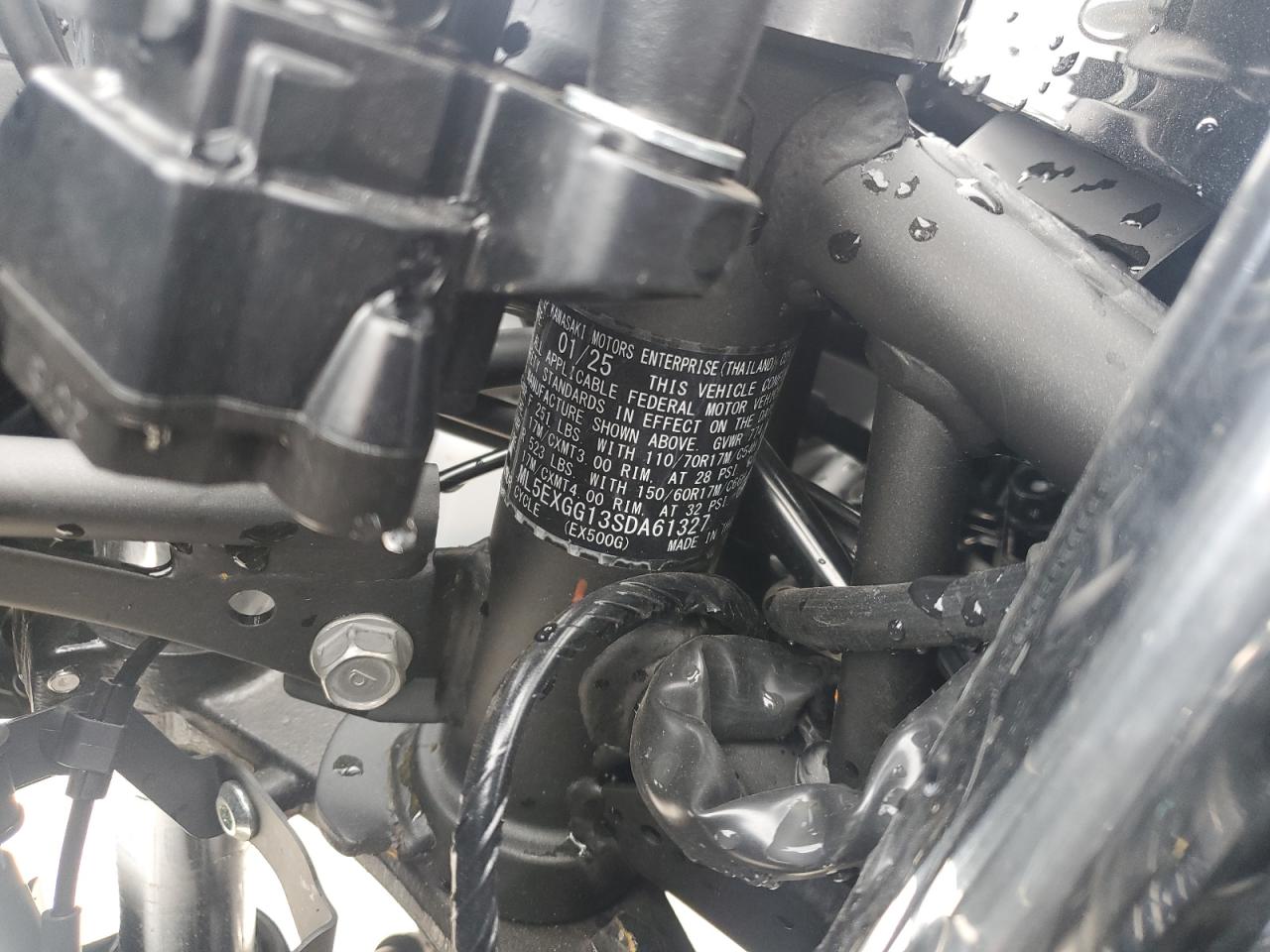 2025 Kawasaki Ex500 VIN: ML5EXGG13SDA61327 Lot: 64352855