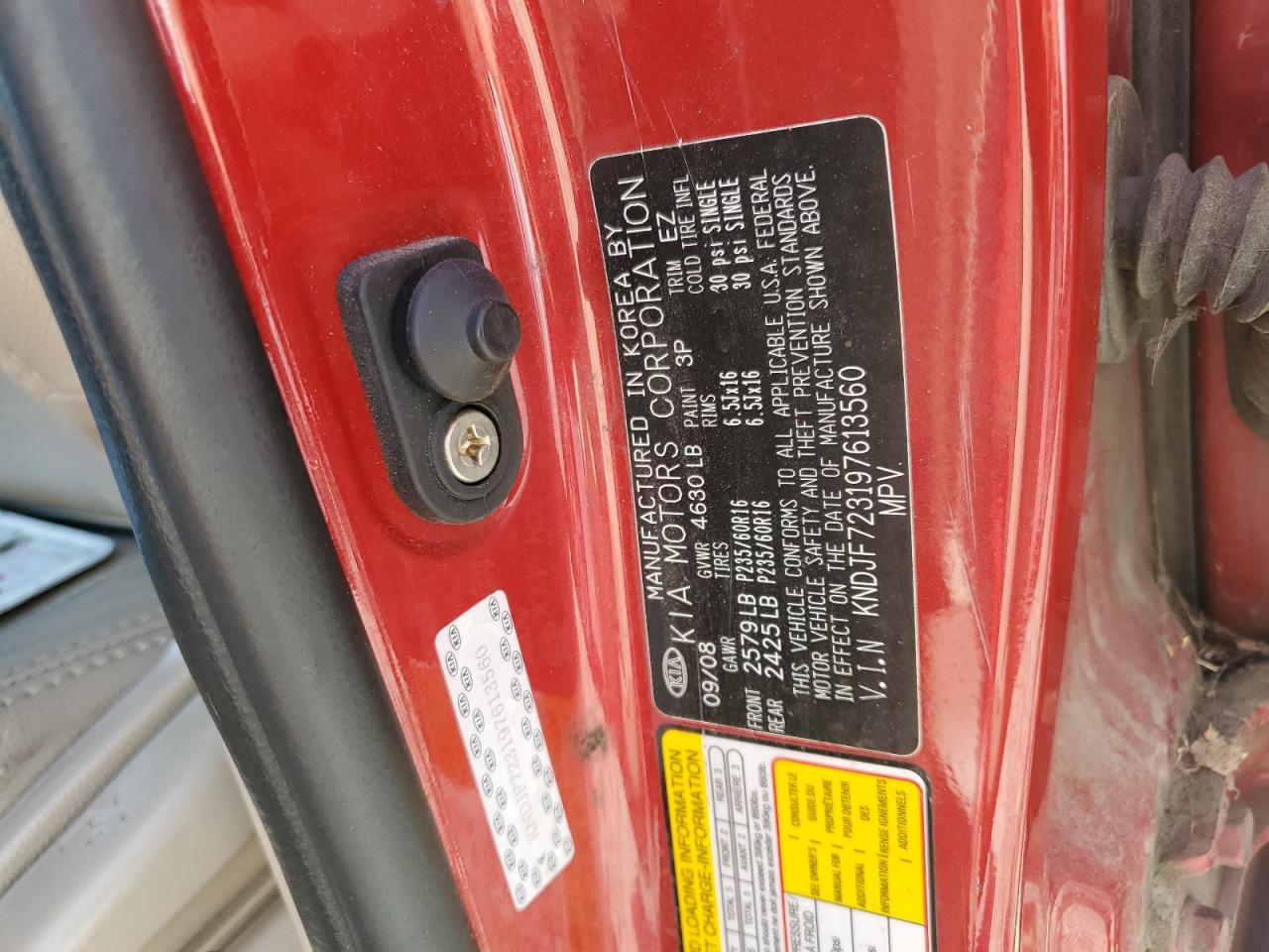 kndjf723197613560 KNDJF723197613560 2009 Kia Sportage Lx
