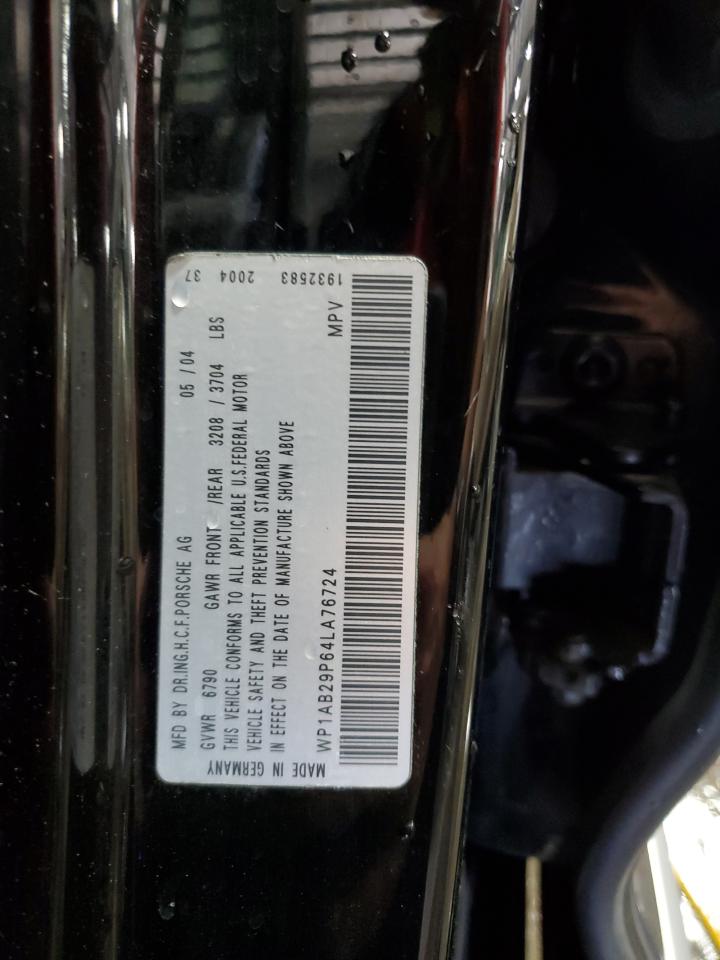 2004 Porsche Cayenne S VIN: WP1AB29P64LA76724 Lot: 63782545