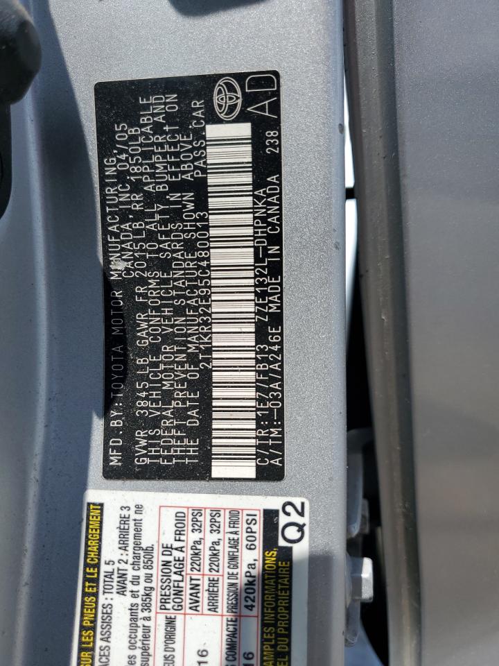 2005 Toyota Corolla Matrix Xr VIN: 2T1KR32E95C480013 Lot: 63985855