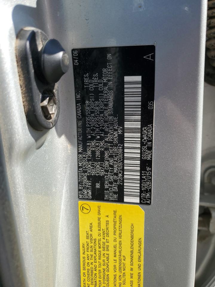 2007 Lexus Rx 350 VIN: 2T2HK31U97C009842 Lot: 64455525