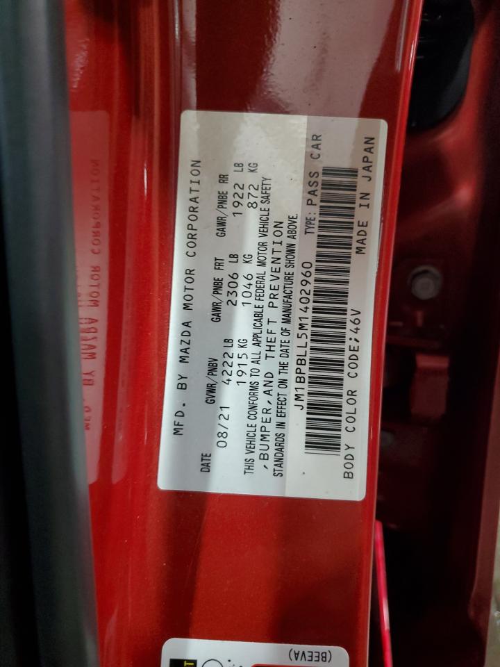 2021 Mazda 3 Preferred VIN: JM1BPBLL5M1402960 Lot: 64553915