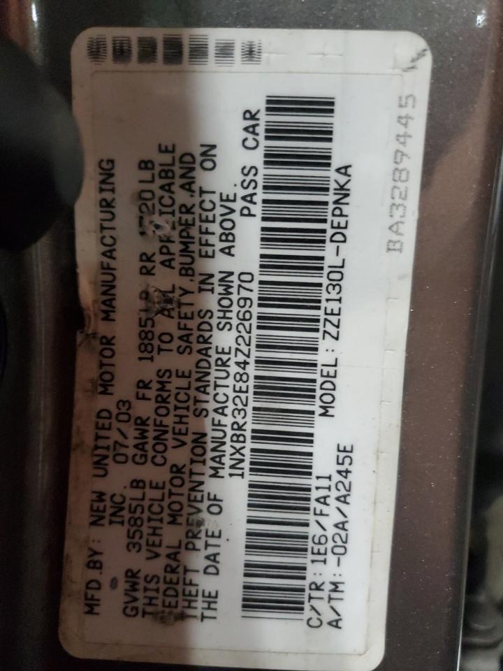 1nxbr32e84z226970 1NXBR32E84Z226970 2004 Toyota Corolla Ce