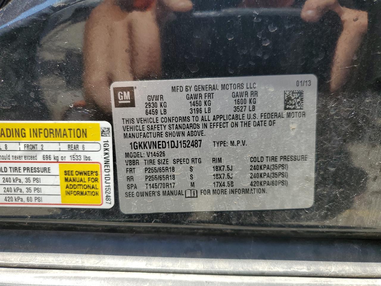 2013 GMC Acadia Sle VIN: 1GKKVNED1DJ152487 Lot: 62946255