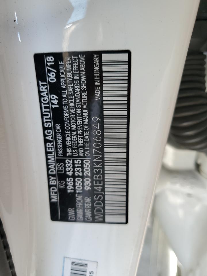 2019 Mercedes-Benz Cla 250 VIN: WDDSJ4EB3KN706849 Lot: 65287335