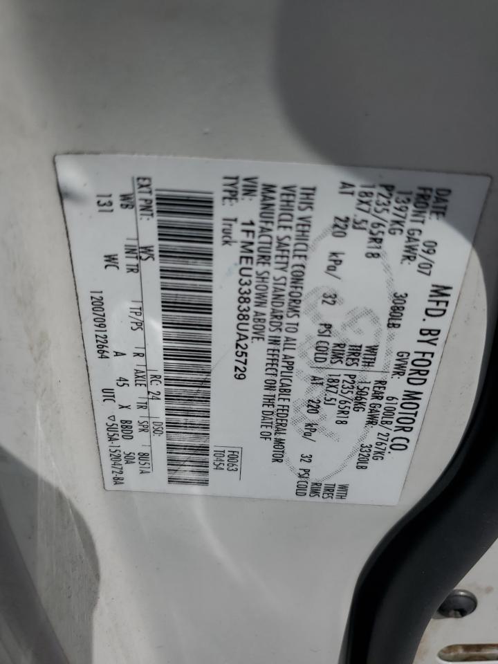 2008 Ford Explorer Sport Trac Limited VIN: 1FMEU33838UA25729 Lot: 64733265