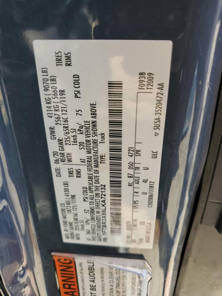 2020 Ford Transit T-250 VIN: 1FTBR3X86LKA72132 Lot: 63693825