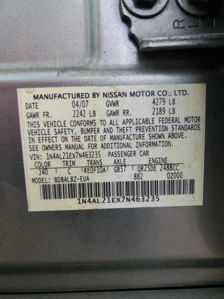 2007 Nissan Altima 2.5 VIN: 1N4AL21EX7N463235 Lot: 64896045
